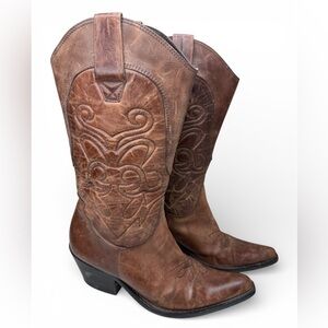 Penny Kenny High Noon Leather Western Style Cowboy Boots Women’s Size 7.5 M